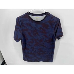 Tek Gear Kids Dry Tek Camo T Shirt Blue Purple XL 18 20 Athletic Sporty